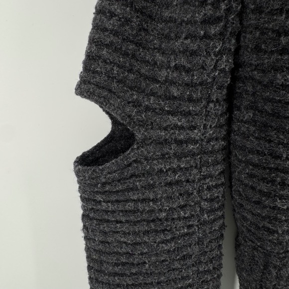 ALLSAINTS Terra Jumper Sweater Mock Neck Cutout Sleeve Grey Wool‎ Blend Small - Picture 4 of 9